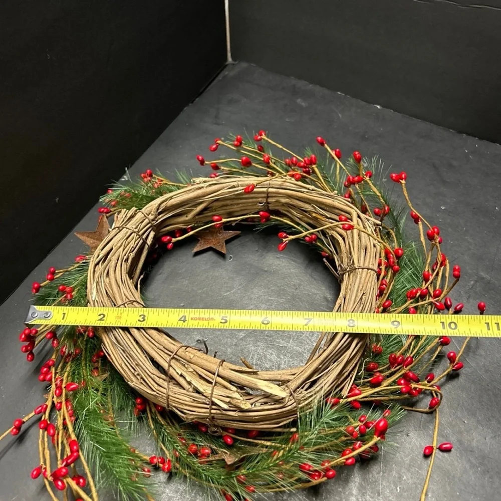 Festive Red Berry and Pine Holiday Wreath - Brand